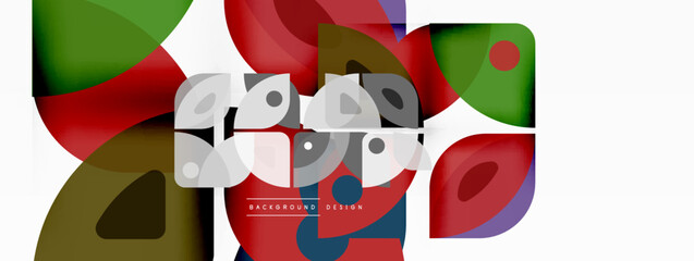 Lines, squares, circles and triangles. Geometric abstract background for wallpaper, banner, background, presentation or landing page