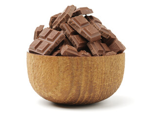 stack of chocolate on white background