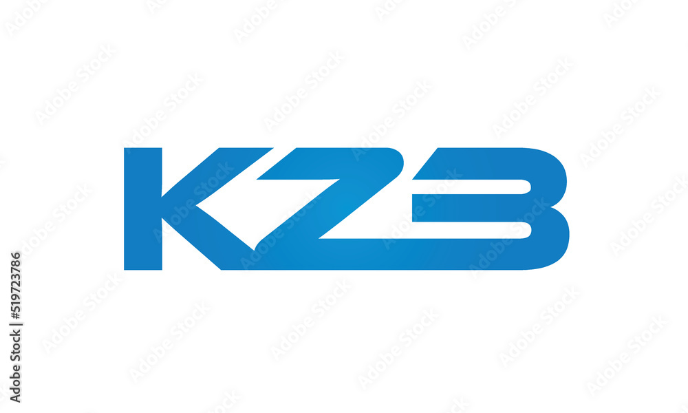 Wall mural connected kzb letters logo design linked chain logo concept