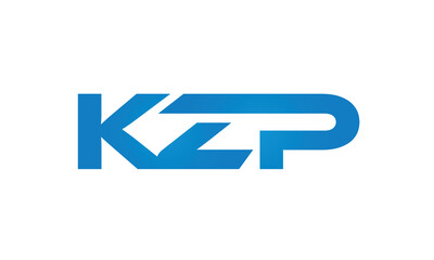 Connected KZP Letters logo Design Linked Chain logo Concept	