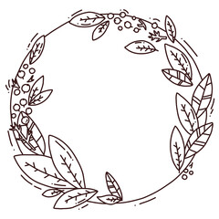 funny illustration with plants line