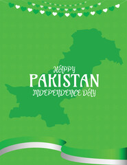Happy Pakistan Independence Day Design For 14th august - obrazy, fototapety, plakaty