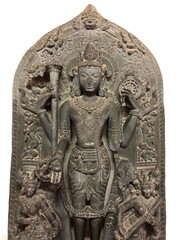 Bas relief on the monolithic stone. Ancient stone relief carvings of Hindu God monolithic sculpture carved on the historical temples at Tamilnadu.