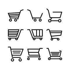shopping cart icon or logo isolated sign symbol vector illustration - high quality black style vector icons
