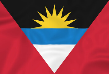 Illustration waving state flag of Antigua and Barbuda