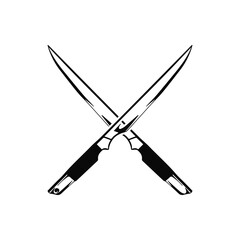 vector illustration of crossed knife concept