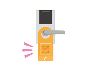 ホテルのドアプレート　Do Not Disturb　ベクターイラスト