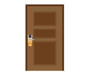 ホテルのドアプレート　Do Not Disturb　ベクターイラスト