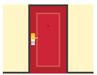 ホテルのドアプレート　Please make up this room