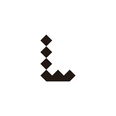 Letter Lw wL L w squares geometric symbol simple logo vector