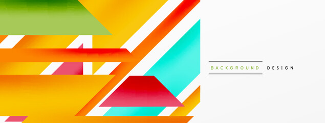 Minimal geometric abstract background. Dynamic 3d lines composition. Trendy techno business template for wallpaper, banner, background or landing