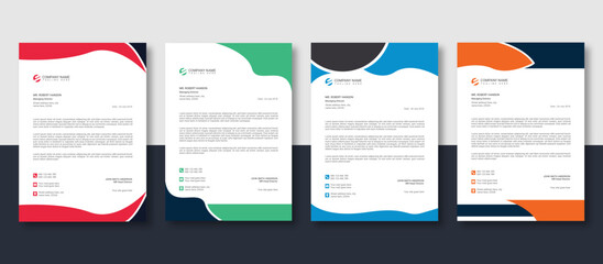 Corporate creative & modern business letterhead bundle template, minimalist design with geometric shape, professional, multipurpose, abstract letterhead template or vector graphic design
