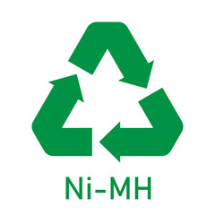 Obraz premium Battery recycling, Nickel-Metal Hydride Battery, vector illustration, sign.