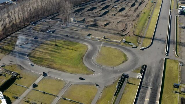 Aerial View Of Mission Raceway Park In Mission, BC, Canada - drone shot