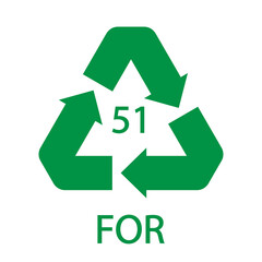 Fototapeta premium Bio material recycling code 51 FOR. Vector Illustration