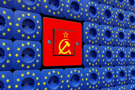 Socket and Switch in the Flags of Russia and the EU