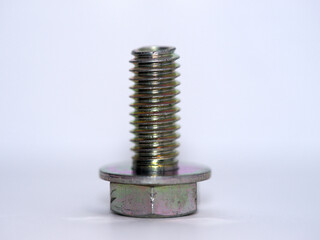 Hexagon bolt on white background