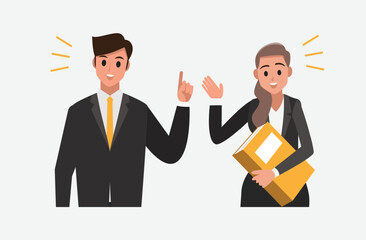 Business People welcome to teamwork ,Vector illustration cartoon character.