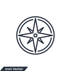 Obraz premium wind rose icon logo vector illustration. Compass symbol template for graphic and web design collection