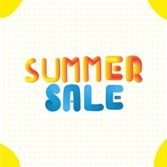 Fototapeta na wymiar Summer Sale 3d Text Typography Design Summer sale advertisement design template for social media 
