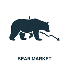 Bear Market icon. Monochrome simple line Stock Market icon for templates, web design and infographics