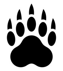 Flat icon of the bear footprint - obrazy, fototapety, plakaty