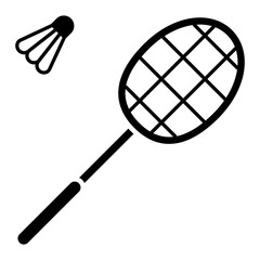 Flat icon of the badminton equipment