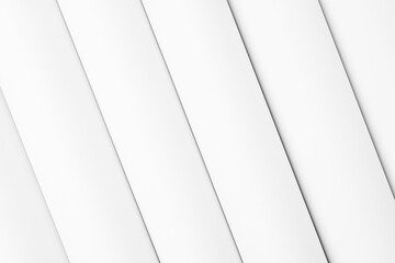 White abstract geometric background with soft light inclined diagonal smooth piles or stripes as...