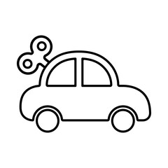 Toy car line icon. Simple outline style car logo. Isolated illustration automobile sign.