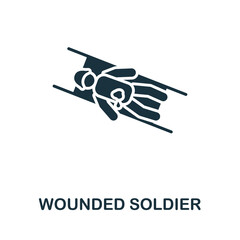 Fototapeta na wymiar Wounded Soldier icon. Monochrome simple line War icon for templates, web design and infographics