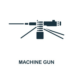 Machine Gun icon. Monochrome simple line Weapon icon for templates, web design and infographics