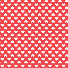 Red background seamless pattern with heart repeating, design for wrapping romantic scrapbook
