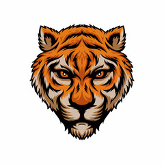 Roaring tiger logo design vector illustration