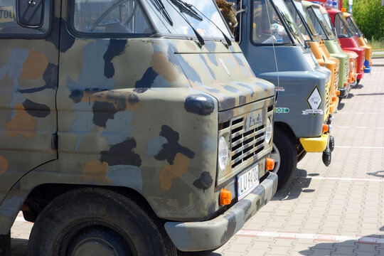Old Polish Vans (Zuk) parked at oldtimer motorshow