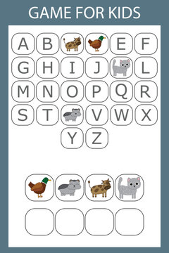 Alphabetical Logic For Preschoolers. Collect The Word By Solving The Riddle