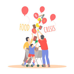 Food crisis, inflation, hunger, global humanitarian catastrophe banner