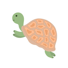 Cute funny turtle underwater sea creature vector illustration, under the sea creature, marine life animal clipart, image for kid poster, mascot, greeting card