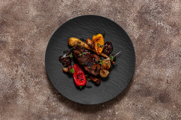 Deer with vegetables