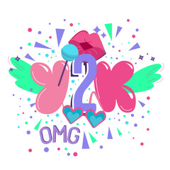 Trending Y2K vertical poster. Nostalgia concept. Editable vector