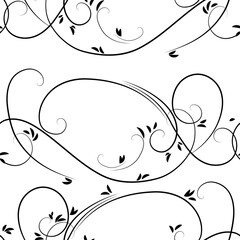 Leaf pattern pattern with beautiful lines. An idea for creating a pattern on fabric or wallpaper in a vintage or boho style