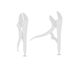 Locking plier illustration vector flat design editable. Plier vector