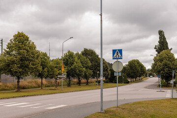 crossing sign on a road