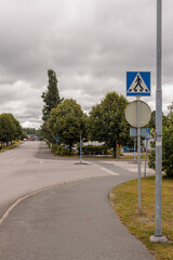 crossing sign on a road