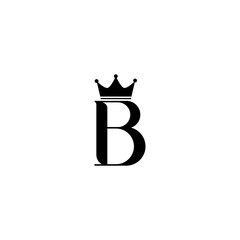 Letter B Logo Design With Crown