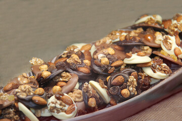 A Collection of Fruit and Nut Florentine Biscuits.