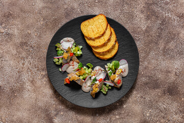 Mackerel and herring with toast