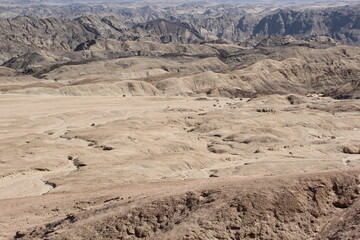 Fototapeta na wymiar Moon landscape in the Namib Desert, Namibia, Southern Africa.
