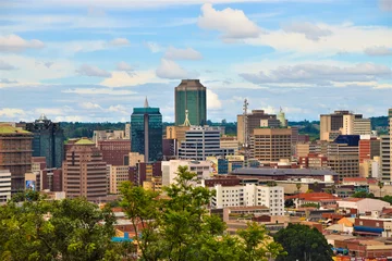 Foto op Aluminium Harare city centre aerial panoramic view, Zimbabwe © VV Shots