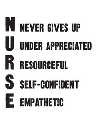 Nurse Never Gives Up Under Appreciatedis a vector design for printing on various surfaces like t shirt, mug etc. 
