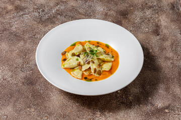 Vareniki with porcini mushrooms